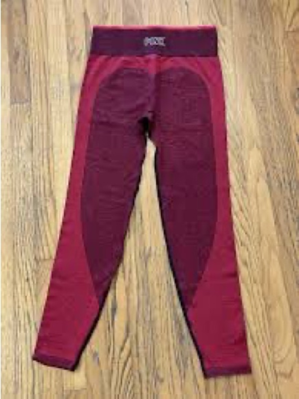 PINK Victoria's Secret Two-Tone Burgundy Leggings